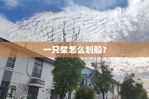 一只桨怎么划船？
