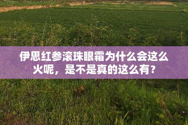 伊思红参滚珠眼霜为什么会这么火呢，是不是真的这么有？
