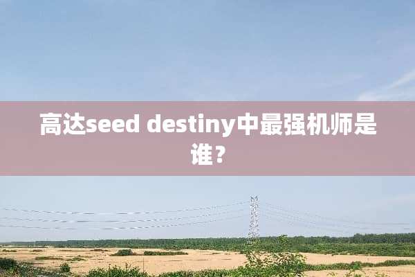 高达seed destiny中最强机师是谁？