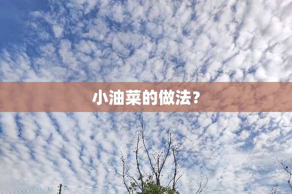 小油菜的做法？