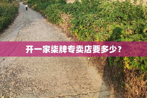 开一家柒牌专卖店要多少？