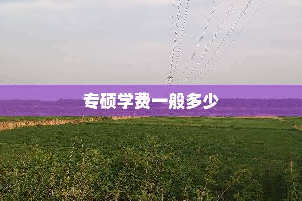 专硕学费一般多少
