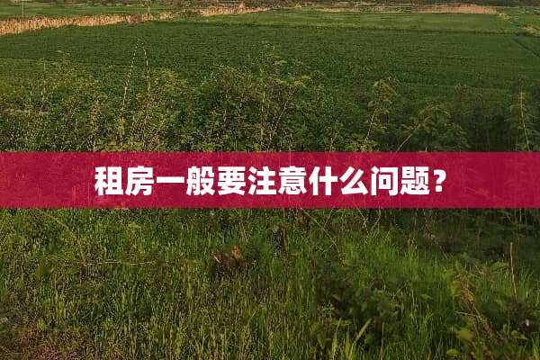 租房一般要注意什么问题？