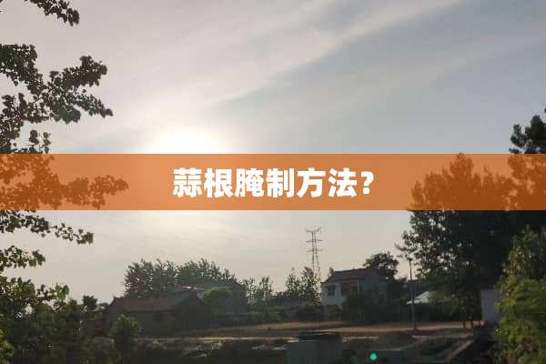 蒜根腌制方法？