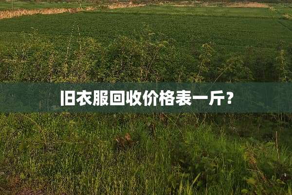 旧衣服回收价格表一斤？