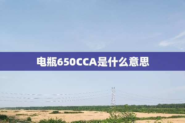 电瓶650CCA是什么意思