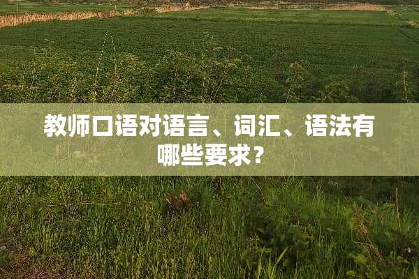 教师口语对语言、词汇、语法有哪些要求？