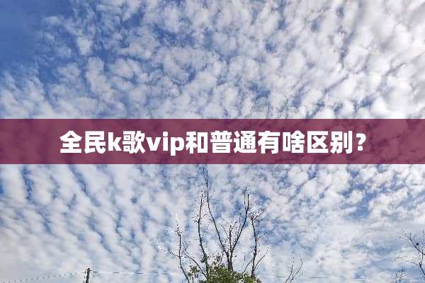 全民k歌vip和普通有啥区别？