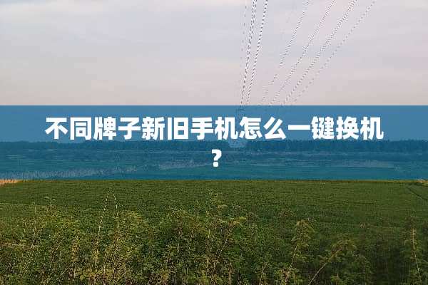 不同牌子新旧手机怎么一键换机？