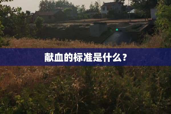 献血的标准是什么？