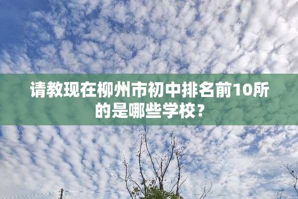 请教现在柳州市初中排名前10所的是哪些学校？