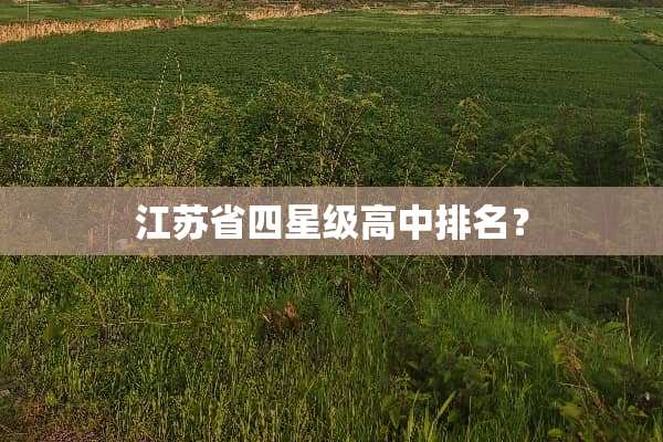 江苏省四星级高中排名？