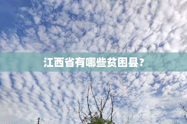 江西省有哪些贫困县？