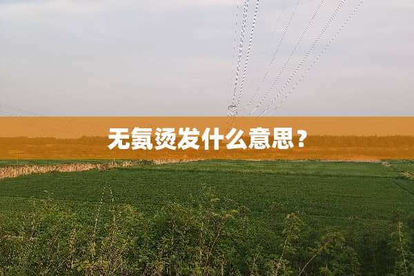 无氨烫发什么意思？