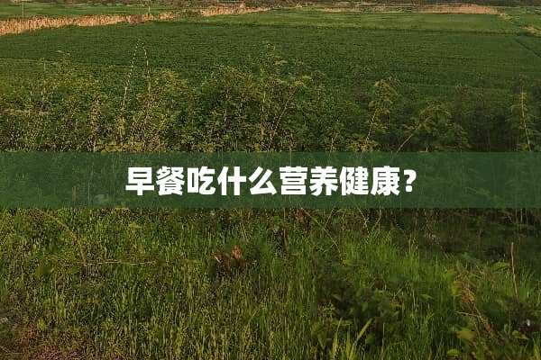 早餐吃什么营养健康？