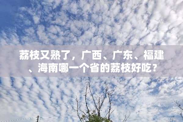 荔枝又熟了，广西、广东、福建、海南哪一个省的荔枝好吃？