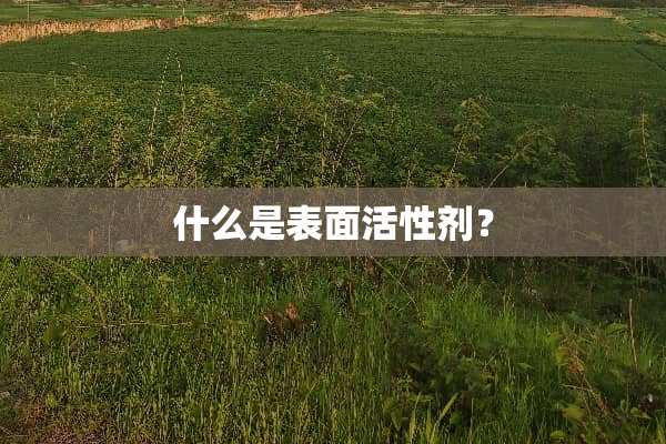 什么是表面活性剂？