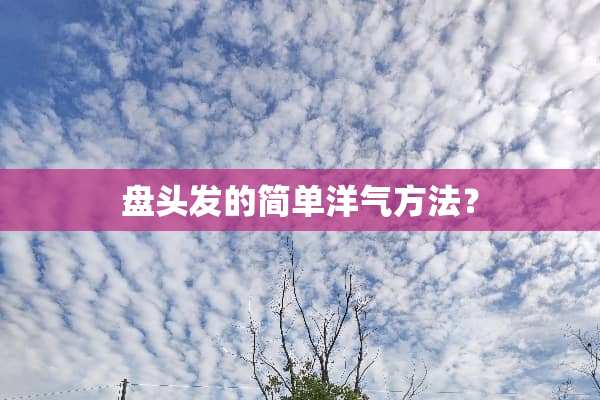 盘头发的简单洋气方法？