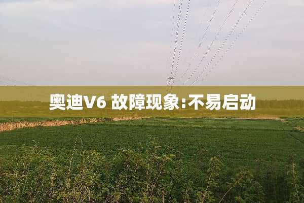 奥迪V6 故障现象:不易启动