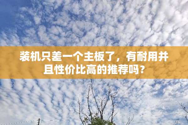 装机只差一个主板了，有耐用并且性价比高的推荐吗？