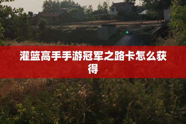 灌篮高手手游冠军之路卡怎么获得