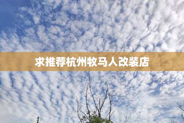 求推荐杭州牧马人改装店