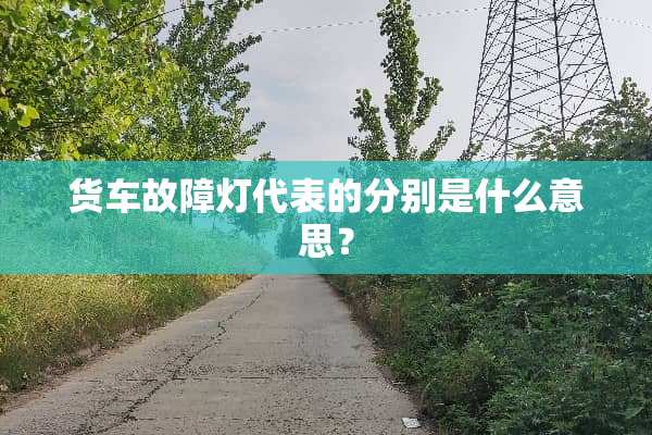 货车故障灯代表的分别是什么意思？