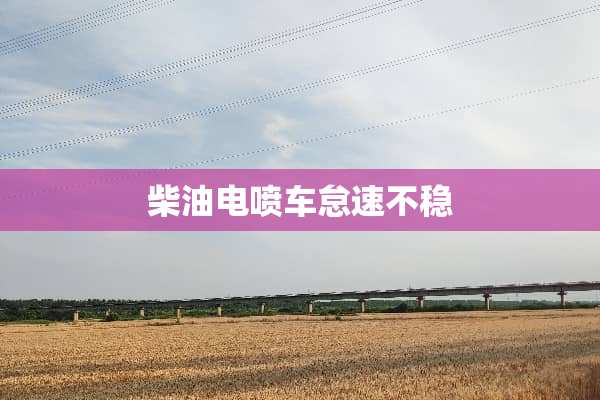 柴油电喷车怠速不稳