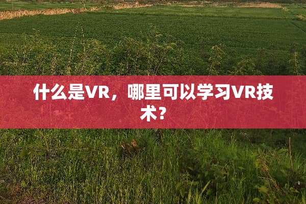 什么是VR，哪里可以学习VR技术？