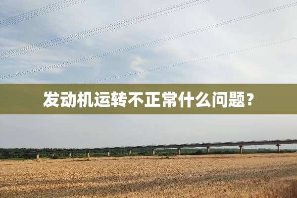 发动机运转不正常什么问题？