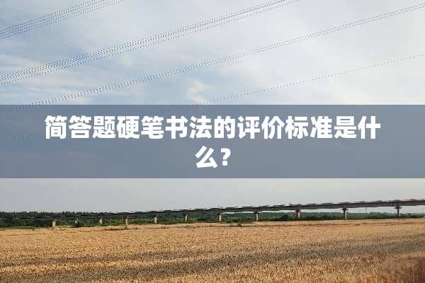 简答题硬笔书法的评价标准是什么？