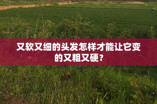 又软又细的头发怎样才能让它变的又粗又硬？
