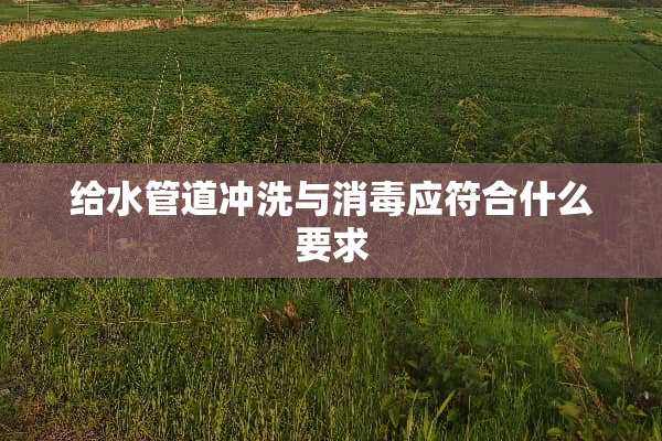 给水管道冲洗与消毒应符合什么要求