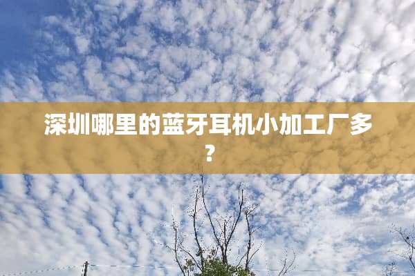 深圳哪里的蓝牙耳机小加工厂多？