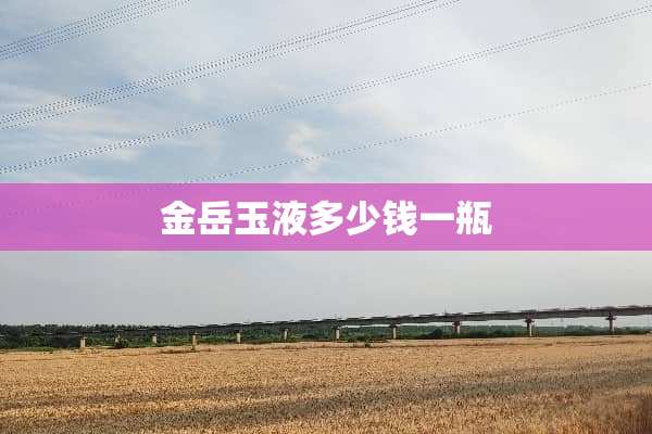 金岳玉液多少钱一瓶