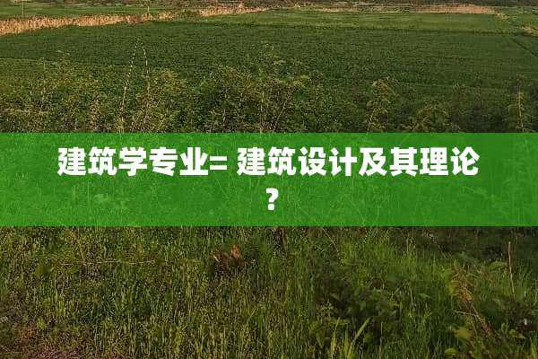 建筑学专业= 建筑设计及其理论？