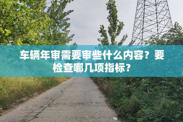 车辆年审需要审些什么内容？要检查哪几项指标？