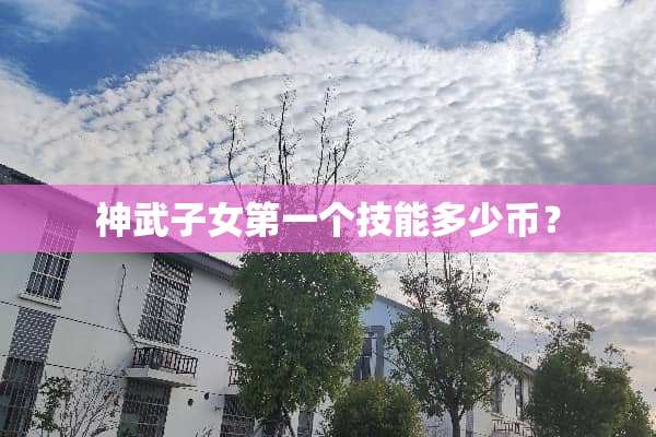 神武子女第一个技能多少币？