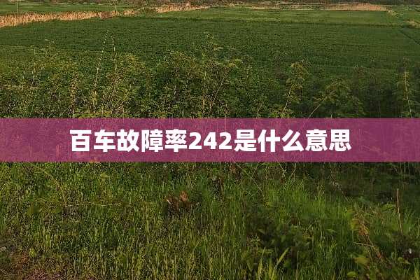 百车故障率242是什么意思