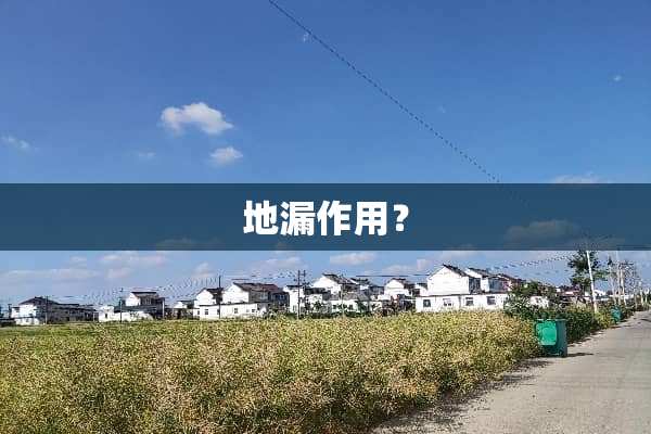 地漏作用？