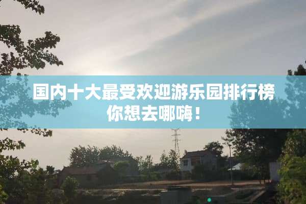 国内十大最受欢迎游乐园排行榜你想去哪嗨！