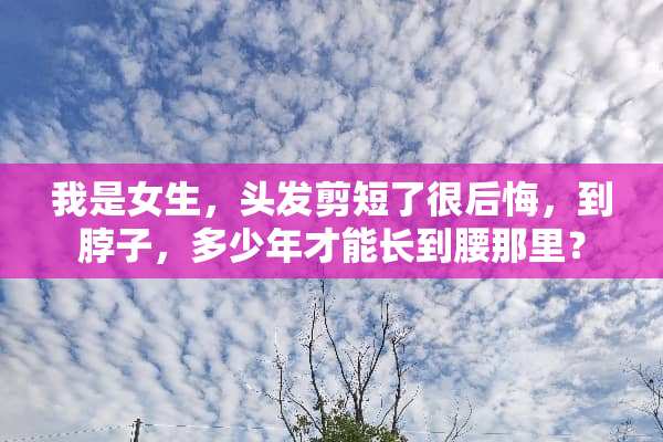 我是女生，头发剪短了很后悔，到脖子，多少年才能长到腰那里？