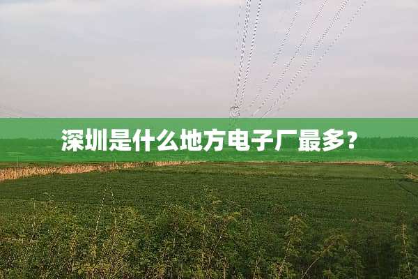 深圳是什么地方电子厂最多？