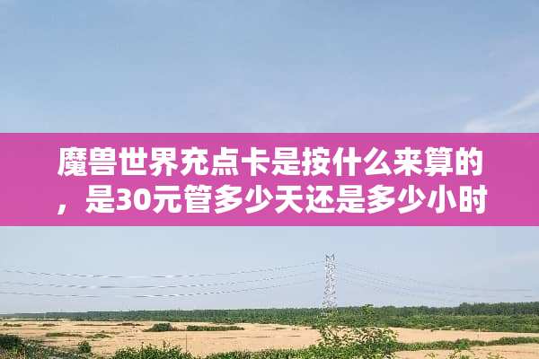 魔兽世界充点卡是按什么来算的，是30元管多少天还是多少小时？