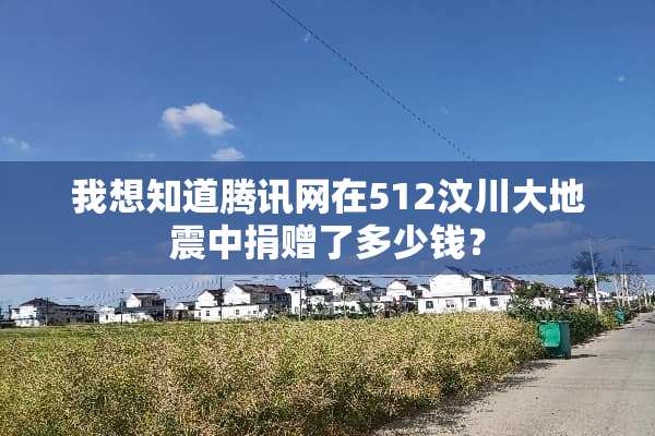 我想知道腾讯网在512汶川大地震中捐赠了多少钱？