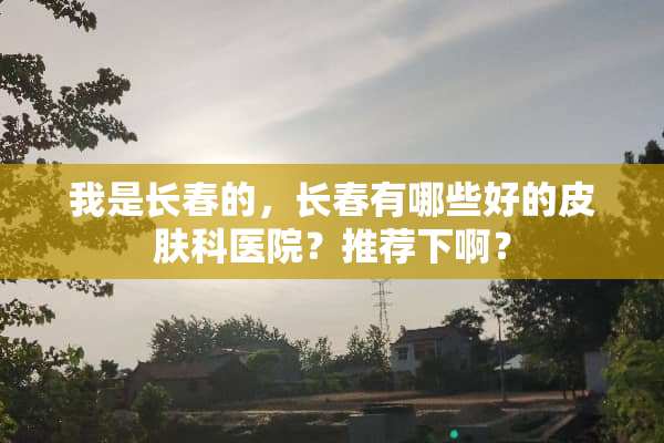 我是长春的，长春有哪些好的皮肤科医院？推荐下啊？