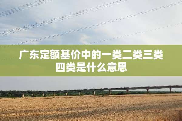 广东定额基价中的一类二类三类四类是什么意思