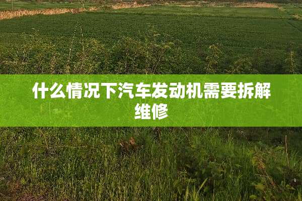 什么情况下汽车发动机需要拆解维修