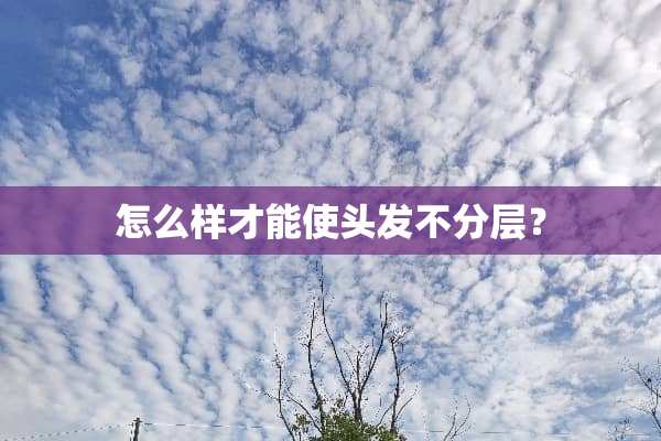 怎么样才能使头发不分层？