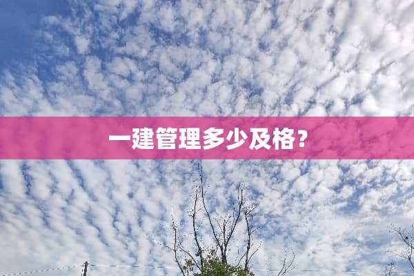 一建管理多少及格？